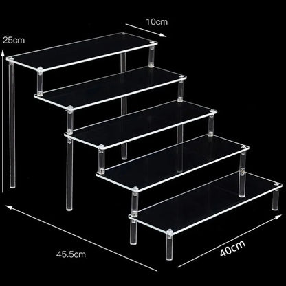 1-5 Tier Iridescent Acrylic Display Risers Stand Shelf for Figures Collectibles Cupcakes Perfumes Jewel Decorating & Organizing