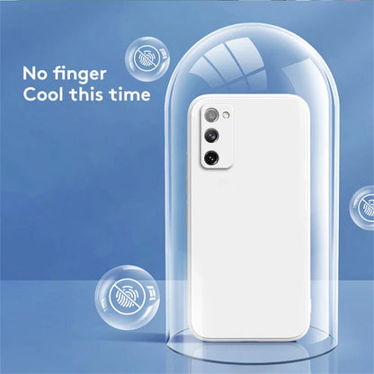 Straight Edge Housing for Samsung Galaxy S20 FE S20FE Plus Ultra 5G Plain Candy Color Soft Liquid Silicone Phone Case Back Cover