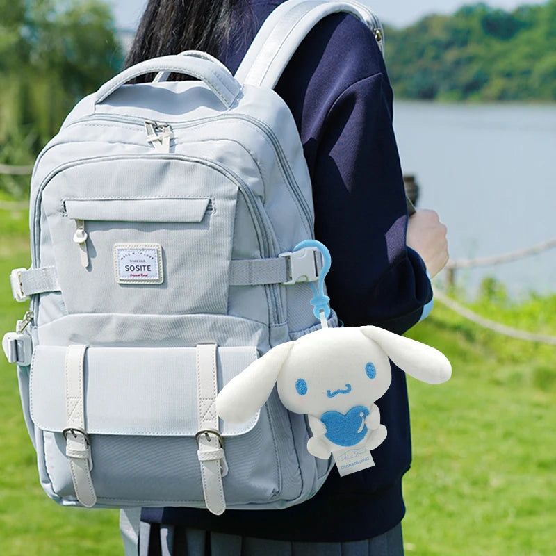 Genuine Sanrio Piano Plush Toy Hello Kitty My Melody Kuromi Cinnamoroll Cartoon Student Backpack Pendant Decoration Girl Gift