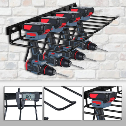 WellMade Power Tool Organizer Wall Mount, Drill Holder,  Holds 4 Tools, Easy Install with Screws & Anchors