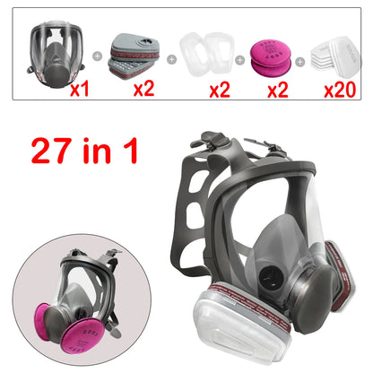 Ship From USA 6800 Full Face Gas Mask Reusable Large Size Gas Dust Respirator Paint Sprayer Chemical Wood Working