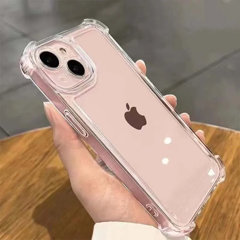 Dual-Layer Airbag Shockproof Clear iPhone Case – PC and TPU Cover for iPhone 7–17 Series