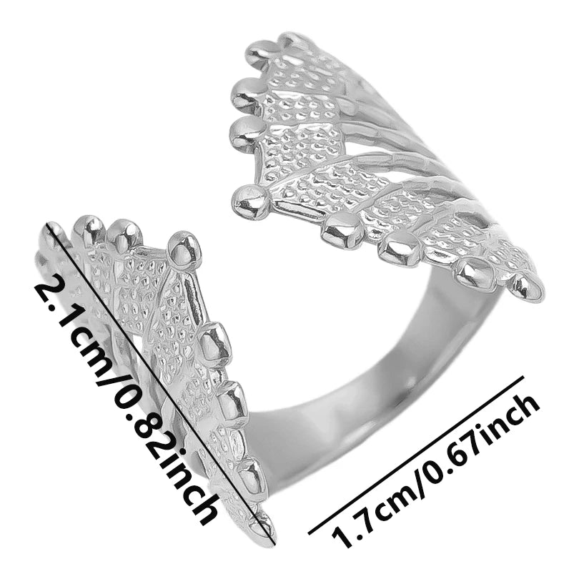 Stainless Steel Chunky Open Ring – Vintage Hollow Multi-Layer Design
