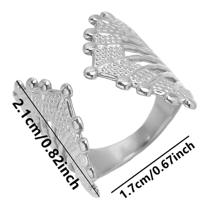 Stainless Steel Chunky Open Ring – Vintage Hollow Multi-Layer Design