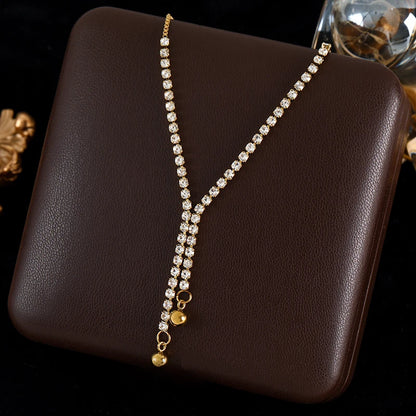 GANEMLY Clover Flower Zircon Necklace – 316L Stainless Steel Waterproof