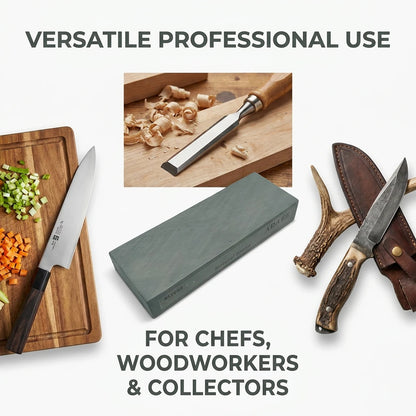 ADAEE 12000 Grit Natural Whetstone, Professional Sharpening Stone 200x75x29mm 1.22kg Heavy Duty, Xingzi Metamorphic Rock for Chef Knives, Straight Razors, Woodworking Chisels, Mirror Finish Honing Stone, Splash & Go