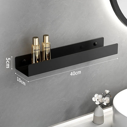 Aluminum Alloy Bathroom Organizer No Drill Wall Mounted Shelf for Toilet Bathroom Vanity Storage