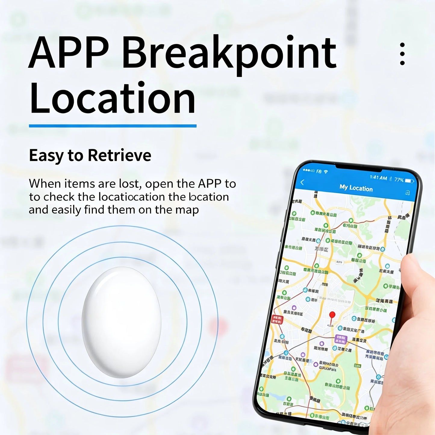 Dual OS Bluetooth Anti-Lost Tracker, Compatible with iOS Find My & Android, Sound Alarm Locator for Keys Phones & Personal Items