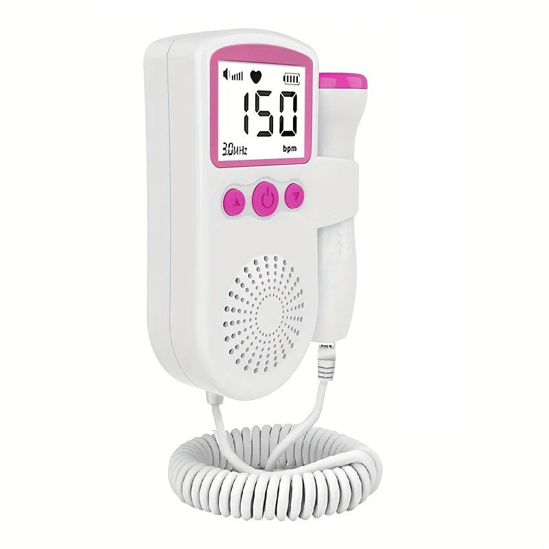 3.0 Fetal Doppler Hand-held Pocket Portable Sound Baby Heart Pregnancy Ultrasound Fetal Detector Machine Baby Heart Rate Monitor