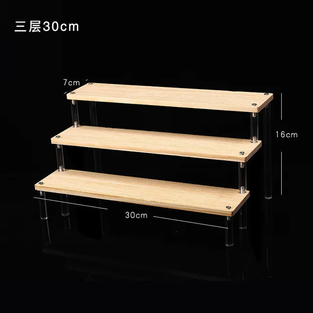 1-5 Tier Acrylic Display Stand,Clear Display Riser Rack for Cupcake,Perfume Doll Décor and Organizer Amiibo Funko POP Figures
