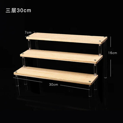 1-5 Tier Acrylic Display Stand,Clear Display Riser Rack for Cupcake,Perfume Doll Décor and Organizer Amiibo Funko POP Figures