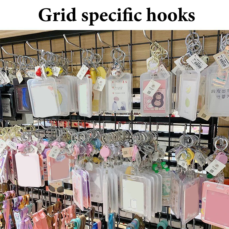 10Pcs Durable 5/10/15/20cm Screen Hooks 3.3mm Thickness Supermarket Iron Wire Mesh Hanging Hooks Iron Grid Hooks For Screen Grid