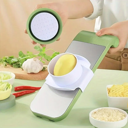 7pcs/set Multifunctional Vegetable Slicer and Grater Set - Interchangeable Blades Manual Kitchen Tool Kit - for Potatoes