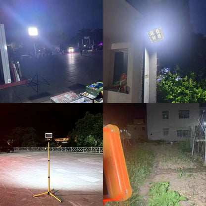 Portable Solar Lantern LED Tent Light Rechargeable Lantern Emergency Night Market Light Outdoor Camping Bulb Lamp Searchlight