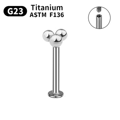 G23 Titanium Piercings Labret Stud Kit – 1/5/10pcs Lip, Nose, Eyebrow, and Cartilage Body Jewelry