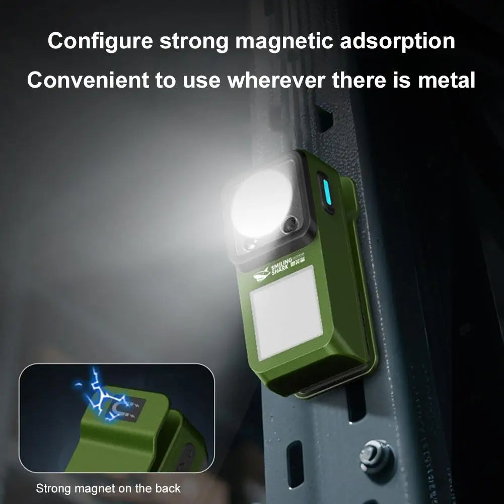 LED Magnetic Clamp Flashlight Outdoors Ultra-long-lasting Lighting Work Emergenc Lamp Clip-on Rechargeable Camping Hiking Light