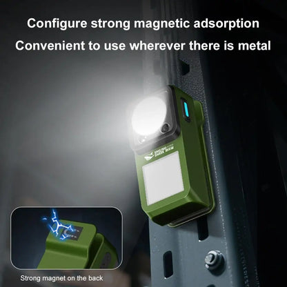 LED Magnetic Clamp Flashlight Outdoors Ultra-long-lasting Lighting Work Emergenc Lamp Clip-on Rechargeable Camping Hiking Light