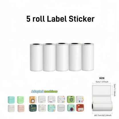 New 10 Roll Sticker Paper for Mini Printer Label Sticker Paper Color Thermal Paper Width for Label Maker Printers Photo Printing