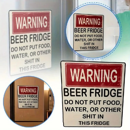 1pc,  Funny Warning Sign Beer Stickers,Kitchen Accessaries, Kitchen Decor, Home Decor, Dorm Essential, Valentine's Day Gifts