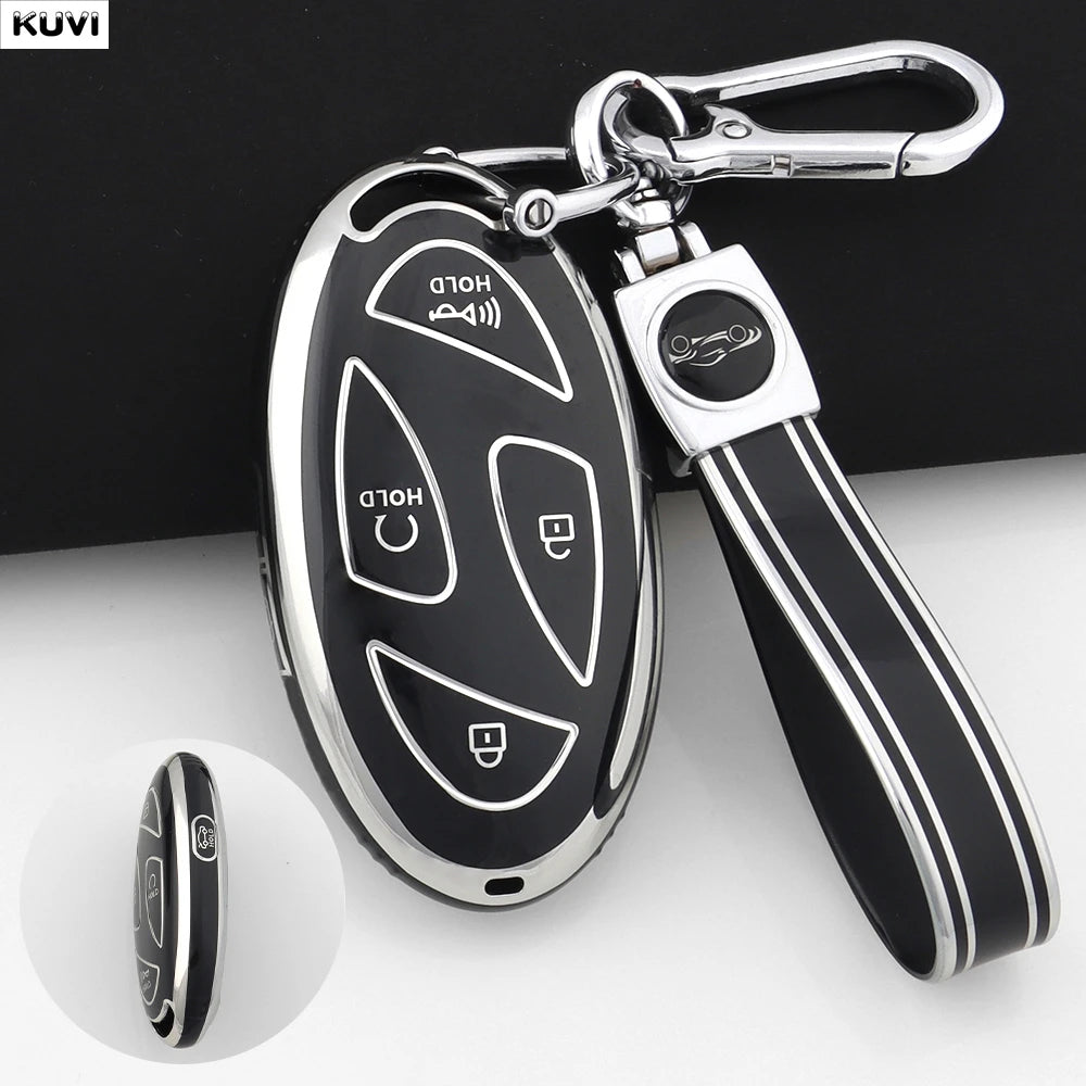 For Hyundai IONIQ 6 New Grand Prix GN7 Kona 5 7 Buttons Fashion TPU Car Remote Key Case Cover Protected Keychain Fob Accessories