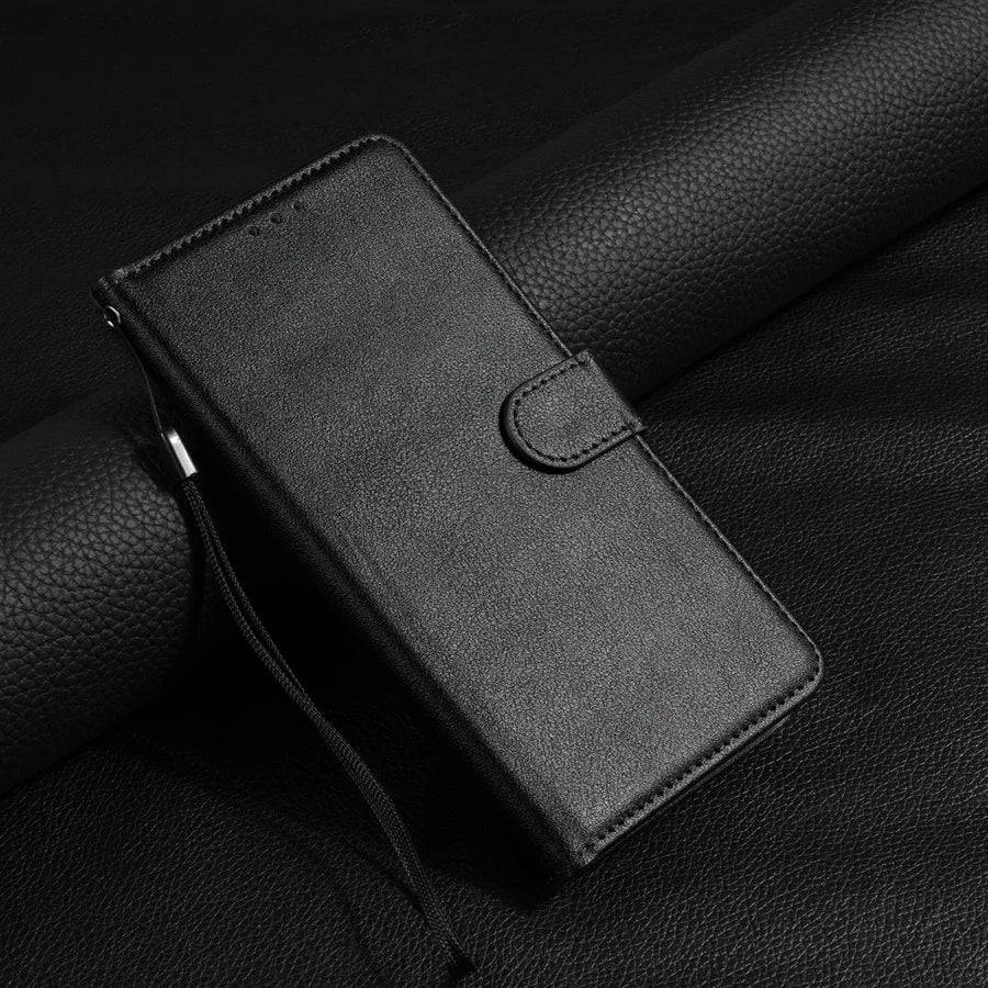 Wallet Flip Leather Case for Samsung Galaxy A Series – Card Slots, Stand, and Magnetic Closure