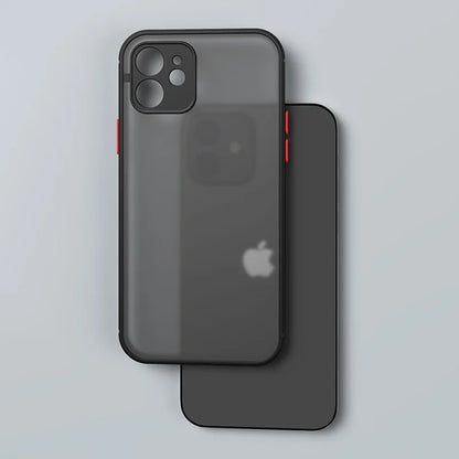 Luxury Shockproof Armor Matte Case For iPhone 11 12 13 Pro Max XR XS X 7 8 Plus SE Mini Silicone Bumper Clear Hard PC Cover