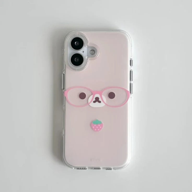 Cartoon Cute Bear Phone Case for Samsung Galaxy S26 S25 S24 S23 S22 S21 FE Ultra Plus 4G 5G Feather Texture Back Cover