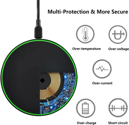 Fast Wireless Charger Pad Fast Wireless Charging Station For Samsung Galaxy S25 S24 S23 S22 Xiaomi iPhone 16 15 14 13 12 Pro Max