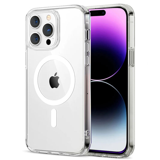 For Magsafe Magnetic Wireless Charging Case For iPhone 15 14 13 12 11 Pro Max X XR 7 8 Plus Transparent Protection Back Cover