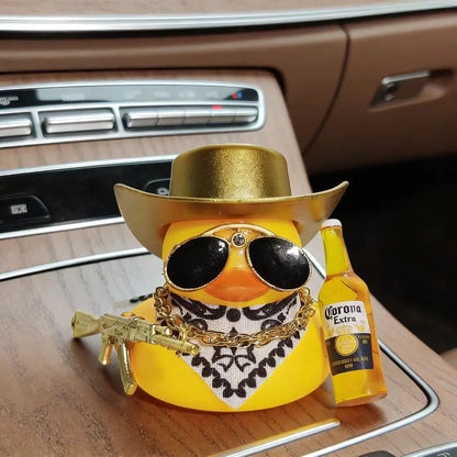 Cowboy Rubber Duck Car Ornament for Jeep Duck Car Dashboard Decorations Quirky Rubber Duck Car Accessories Funny Office Gifts