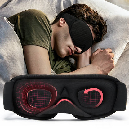 3D Contoured Sleep Mask – Light Blocking Travel Eye Mask