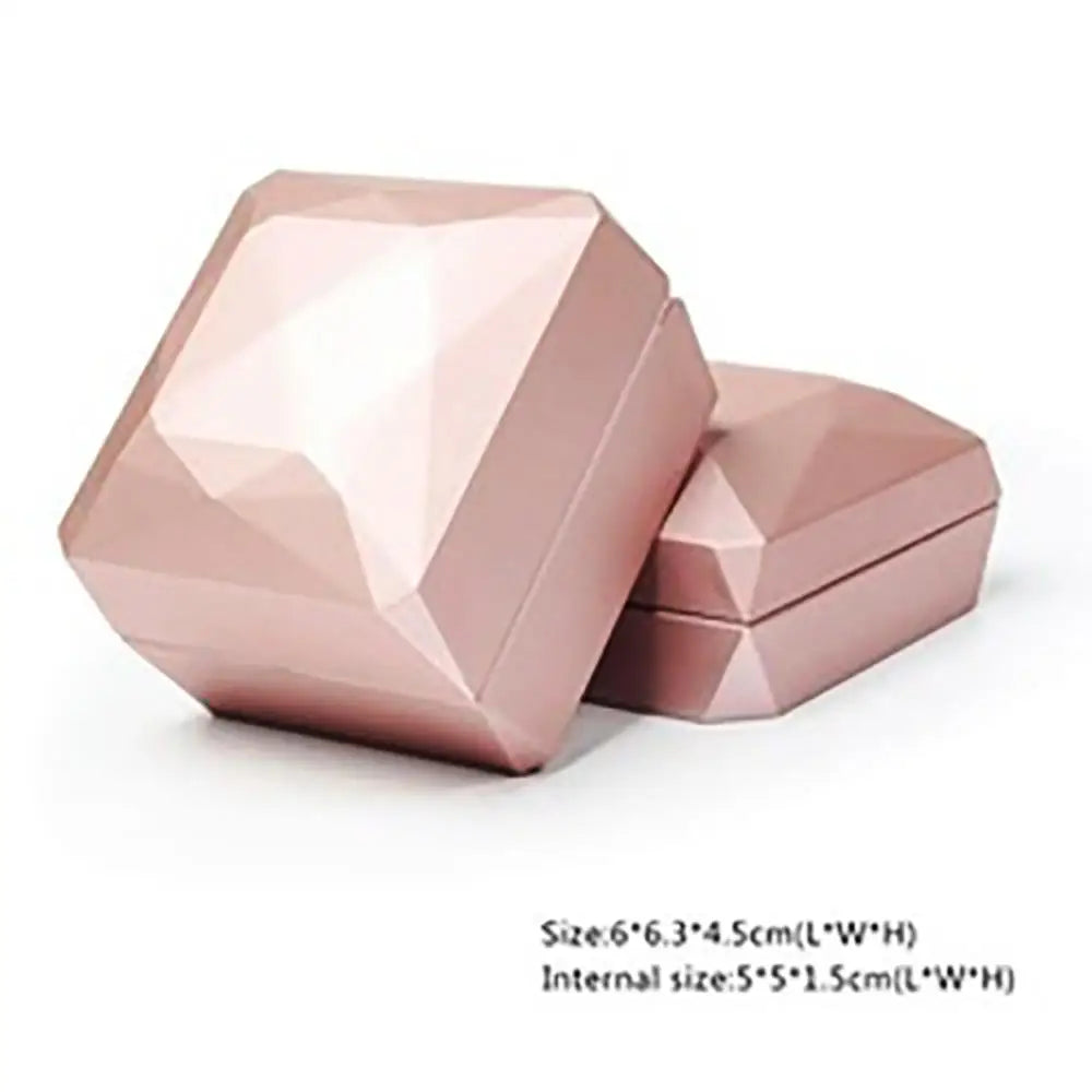 LED Jewelry Ring Box – Luxury Velvet Pendant & Necklace Display with Light for Proposal & Engagement