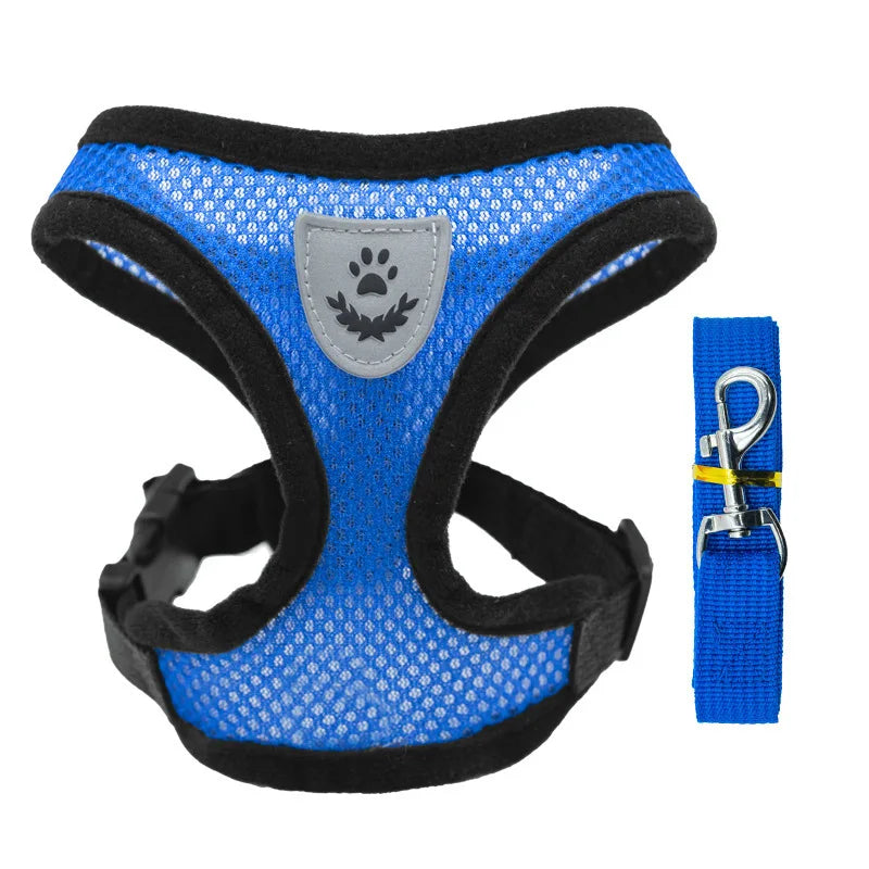 Dog Vest Walking Leash For Puppy Dog Cat Collar Polyester Adjustable Mesh Dog For Small Medium Pet Accessories