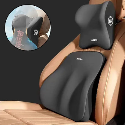 Memory Foam Car Headrest & Lumbar Support Cushion