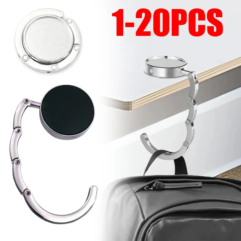Stylish Round Bag Hook Foldable Purse Hanger for Tables Handbags Wallets Durable Portable Design Keeps Bags Clean Organized