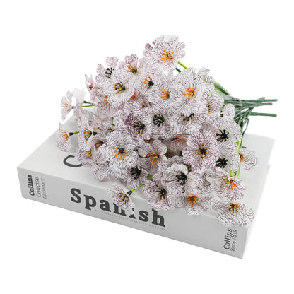 Outdoor Artificial Violet Spring Grass Flowers Faux Plastic Plants UV Protected for Home Garden Decoration