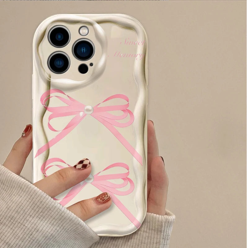 Bowknot Heart iPhone Case – Shockproof Silicone Cover