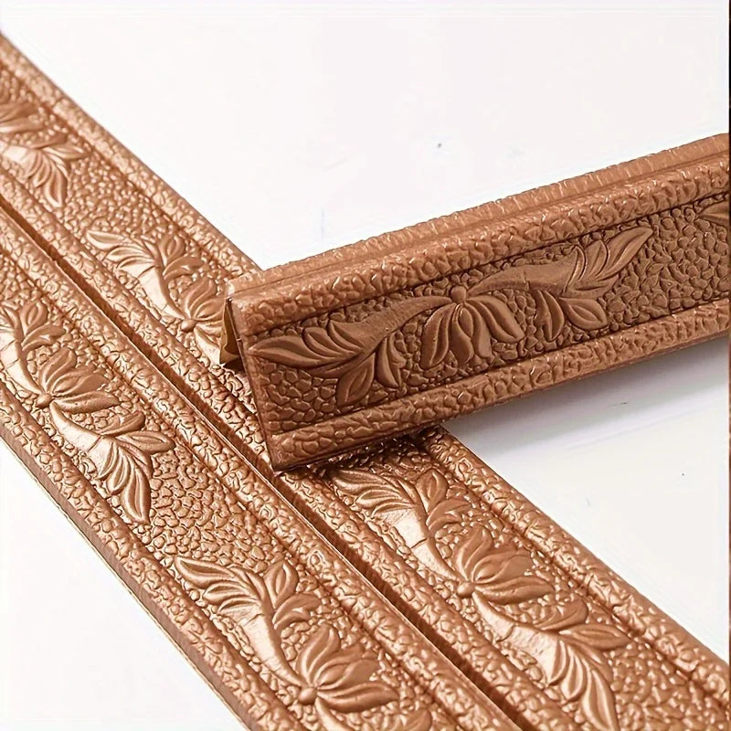 230cm Foam Wall Edge Strip Stickers Can be folded in half Self-Adhesive Waterproof Baseboard Corner Waist Line Sticker HomeDecor