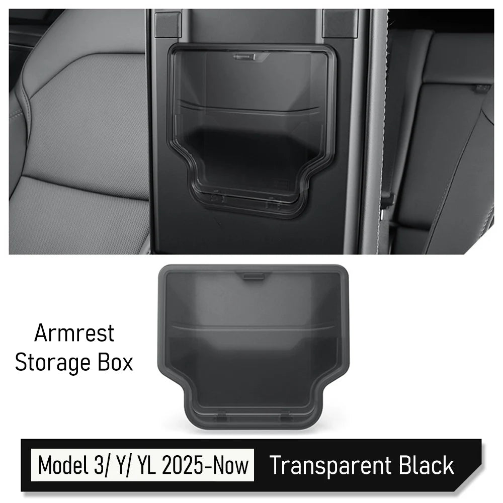 for 2025 2026 Tesla Model Y Juniper (Standard, Premium & Performance) Model YL Model 3 Center Console Armrest Hidden Storage Box