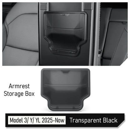 for 2025 2026 Tesla Model Y Juniper (Standard, Premium & Performance) Model YL Model 3 Center Console Armrest Hidden Storage Box