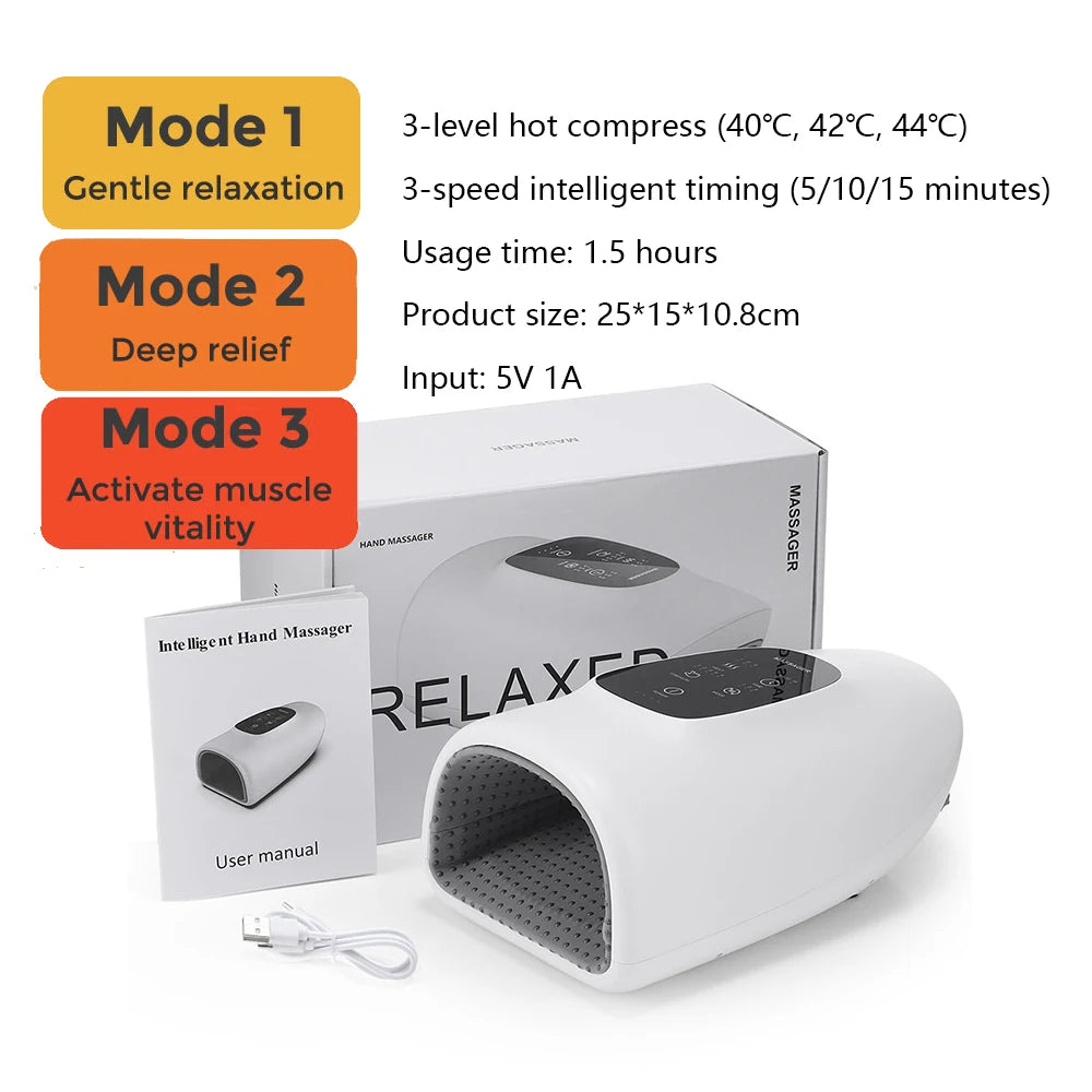 Smart Airbag Hand Massager Wireless Electric Hot Compress Carpal Tunnel Palm Acupoint Massager Vibration Kneading Finger Relax