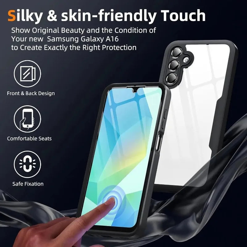 Clear 360° Full Body Screen Protector Case For Samsung Galaxy A56 A36 A26 A16 A55 A35 A15 A25 5G Shockproof Phone Cover Fundas
