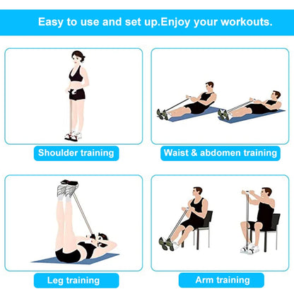4-Tube Resistance Band Set with Foot Pedal — Home Gym Training