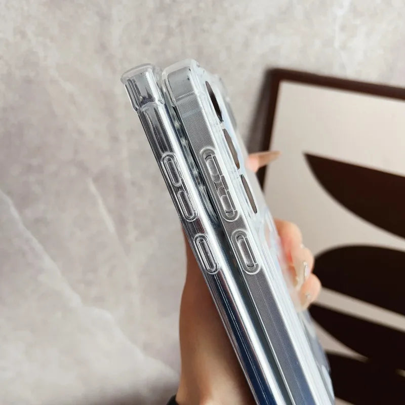 Luxury Soft Transparent Card Holder Bag Phone Case For Samsung Galaxy S25 S24 S23 S22 S21 S20 FE Note 20 Ultra Shockproof Cover