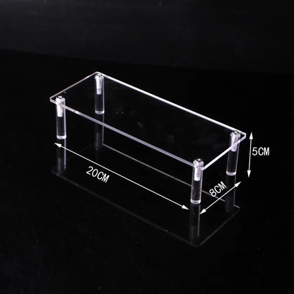 Black 1-5 Tier Acrylic Display Stand Clear Display Riser Rack for Cupcake Perfume Doll Décor Organizer Amiibo Funko POP Figures
