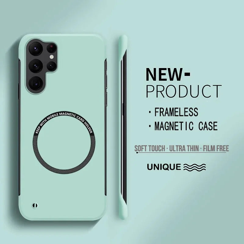 Ultra Thin Hard PC Magnetic Frameless Phone Case For Samsung Galaxy S25 S24 S23 S22 S21 S20 FE Plus Ultra PC Matte Protect Cover