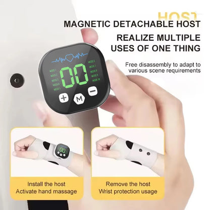 Electric Hand Massager EMS Microcurrent Cordless Wristband 10 Mode Vibration Massage 29 Level Wrist Massager Wrist Support Brace