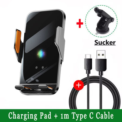 Car Wireless Charger Magnetic Auto Car Mount Phone Holder For iPhone 14 13 12 Samsung Infrared Induction  Fast Charging