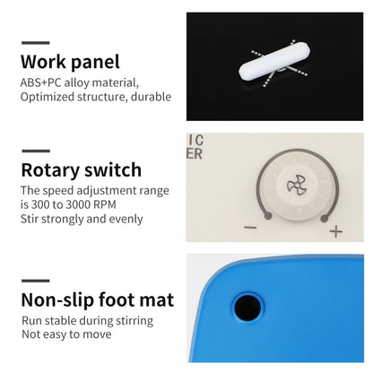 3000rpm Mini Magnetic Stirrer with Stir Bar Liquid Mixer Brushless DC Motor Magnetic Mixer Laboratory Supplies