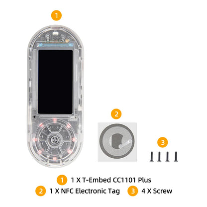 LILYGO® T-Embed ESP32-S3 CC1101 Low-Power Sub-1 GHz RF Transceiver PN532 NFC RFID I2C Module LCD Board Built-in Battery 1300mAh